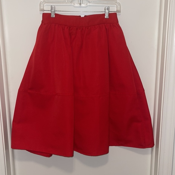 Red peplum high waist skirt! Knee length! Size 2 - Picture 2 of 4